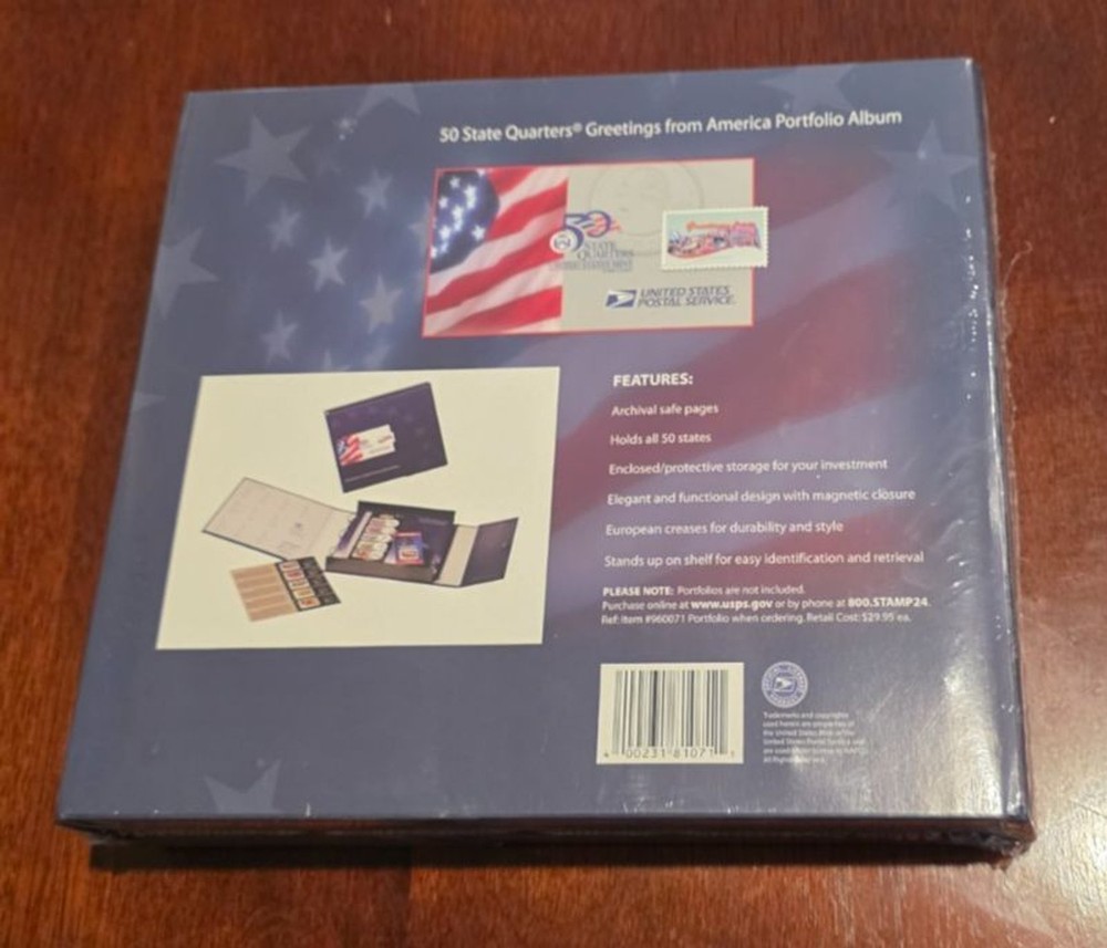 50 State Quarters Greetings America Stamp Portfolio ALBUM ONLY