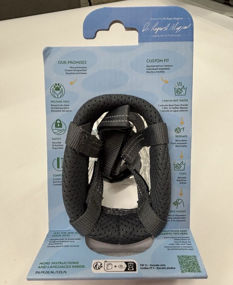 Baskerville Invisa Dog Basket Muzzle Clear & Grey Size 2
