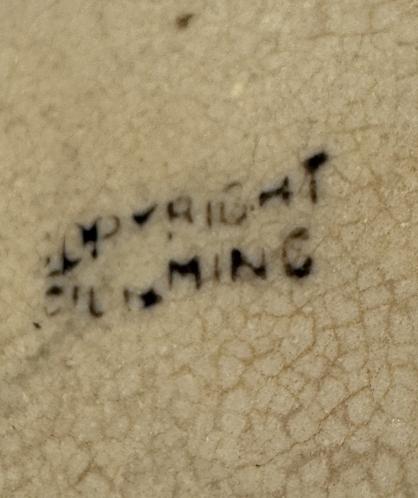 Vintage Hand Painted Ceramic Lute Dish – “Copyright Gilming” – Rustic Provincial