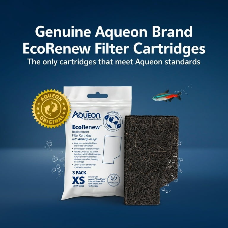 Aqueon EcoRenew Replacement Filter Cartridges Extra Small Extra Small, 3-Pack