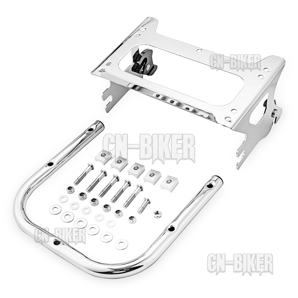 Detachable Two-up For 97-08 Harley Tour Pack Mount Rack & Docking Hardware Kit