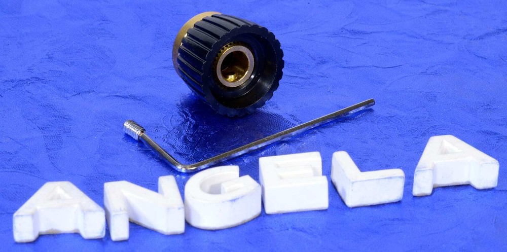 Six Gold Front Dark Brown Amplifier Set Screw Knobs For Marshall, #MAKG