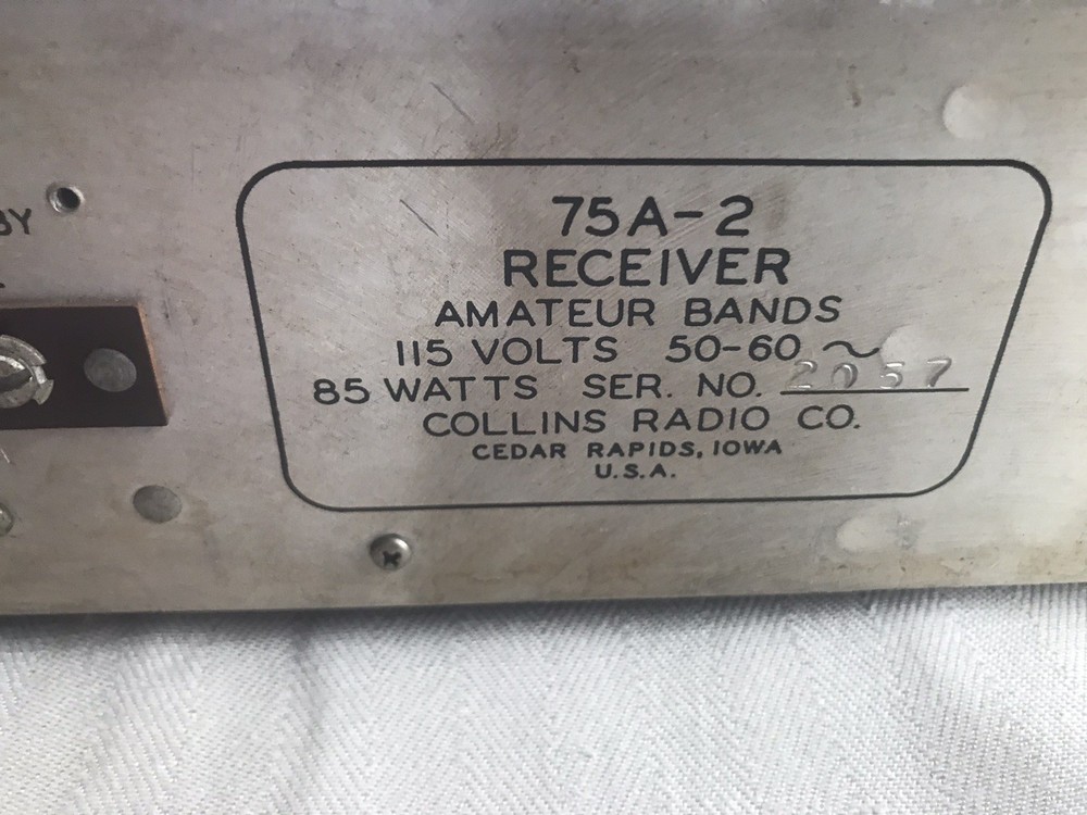 Vintage Collins 75A-2 HAM Radio Receiver -Untested