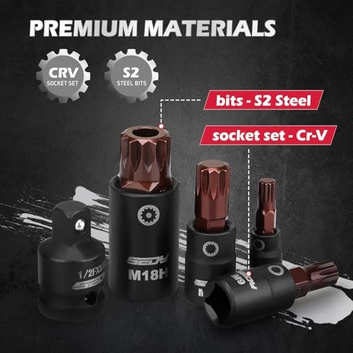 Triple-Square Spline Bit Socket Set: 13-Piece Socket 13PCS Triple Square M4–M18