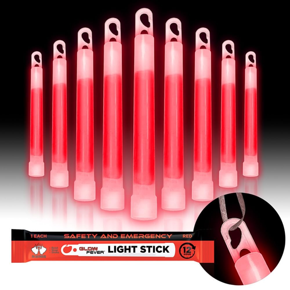 10 Pack 6" Glow Sticks, Ultra Bright 12hr Light for Camping, Hiking, Emergencies