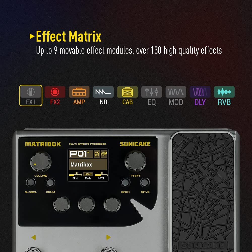 Matribox - Guitar Multi Effects Processor with Expression Pedal, With 130 Bui...