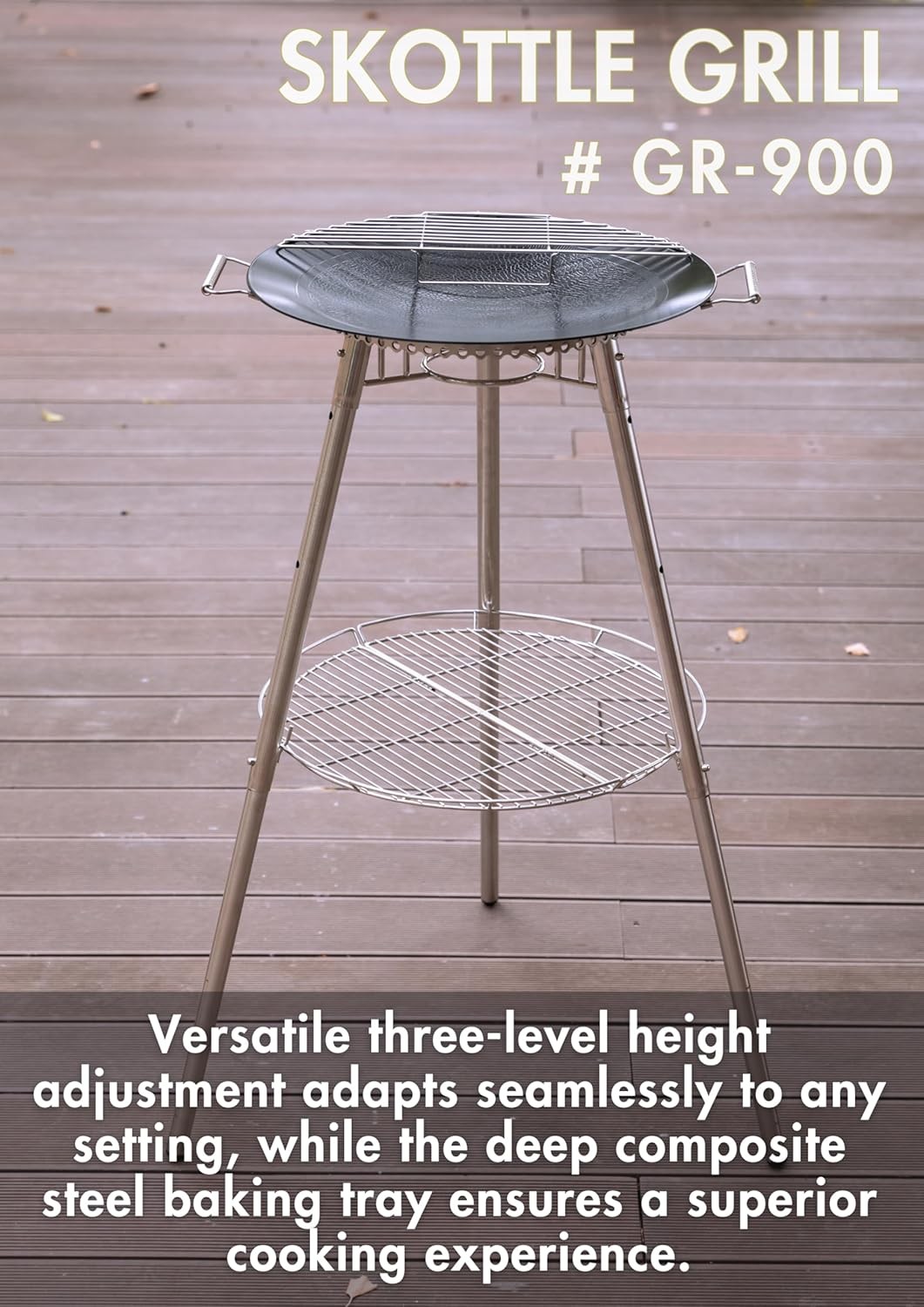 18-inch baking pan with burner bracket, Skottle BBQ cooking system kit