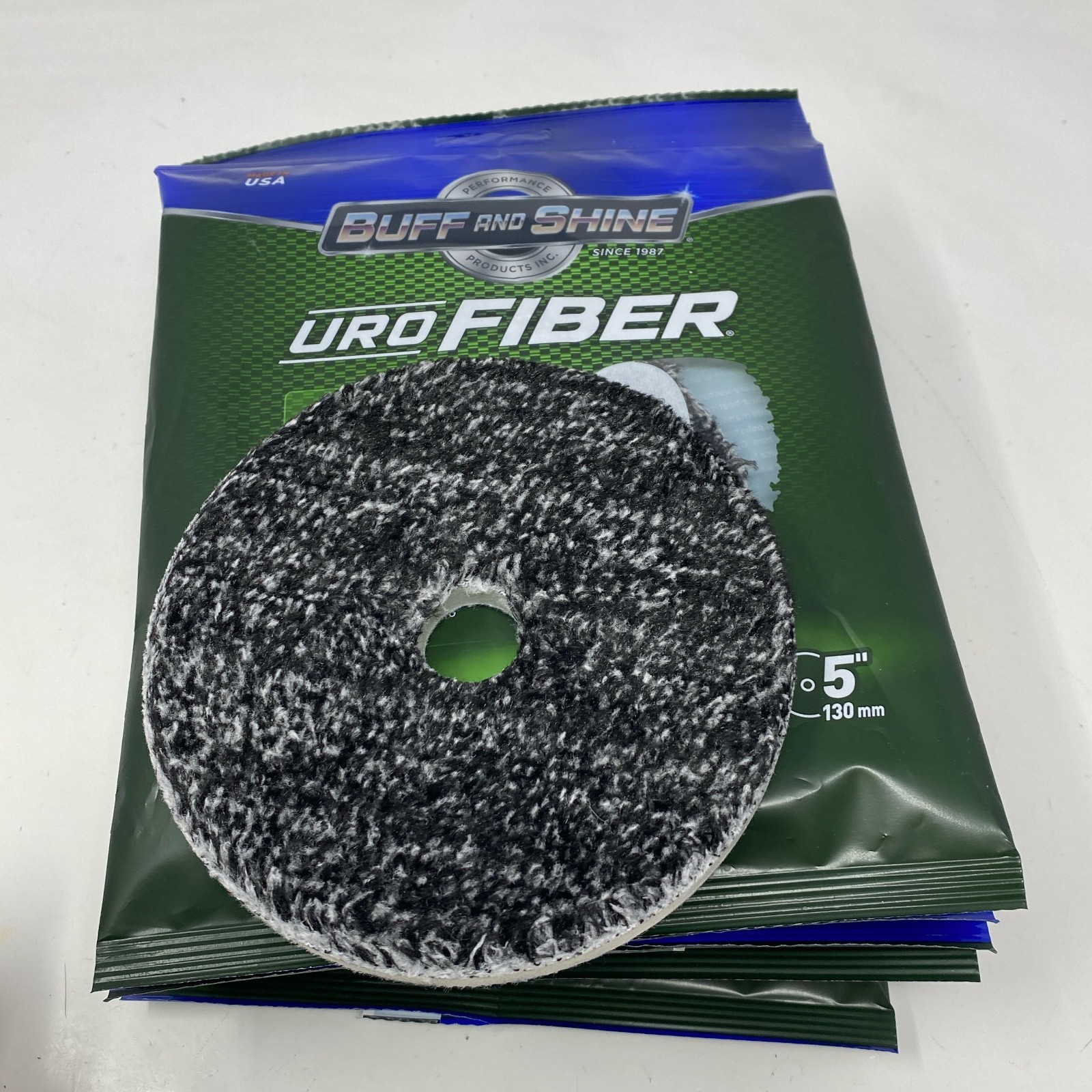 Buff and Shine URO-Fiber Microfiber Pads 5in Black/White - 6 Pack