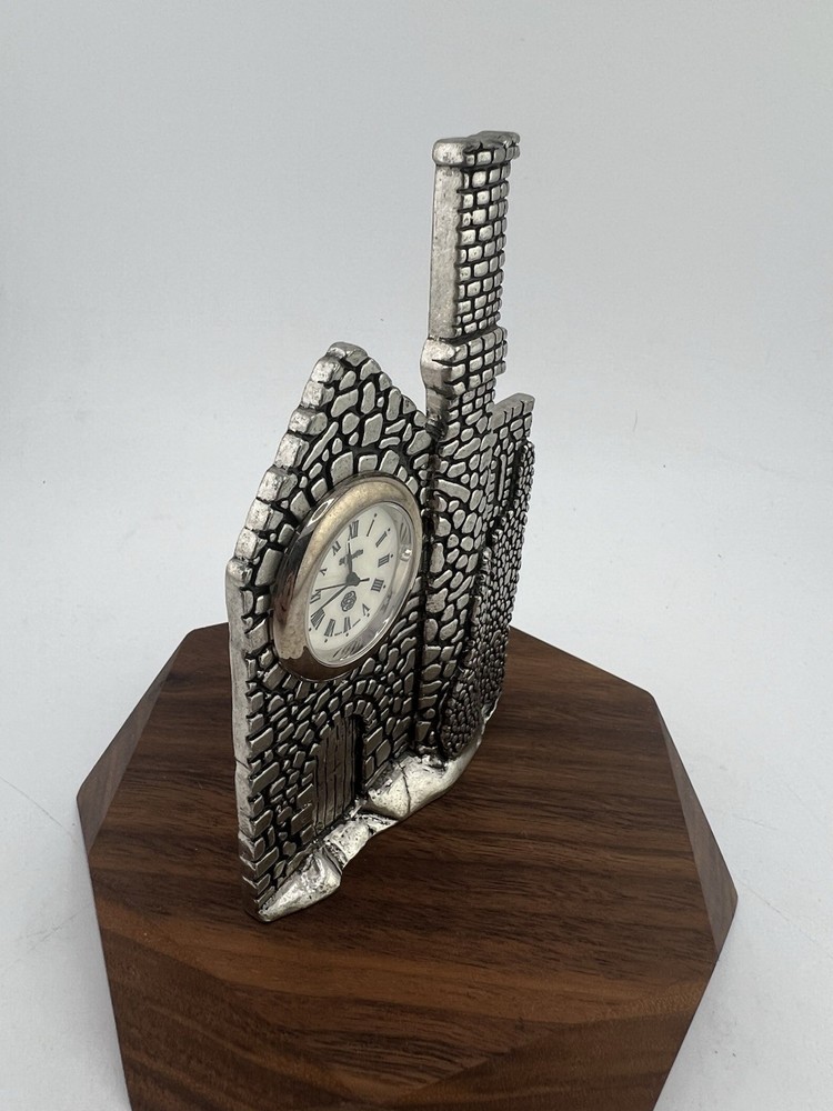 CORNISH ENGINE HOUSE PEWTER CLOCK BY ST JUSTIN- Needs new battery