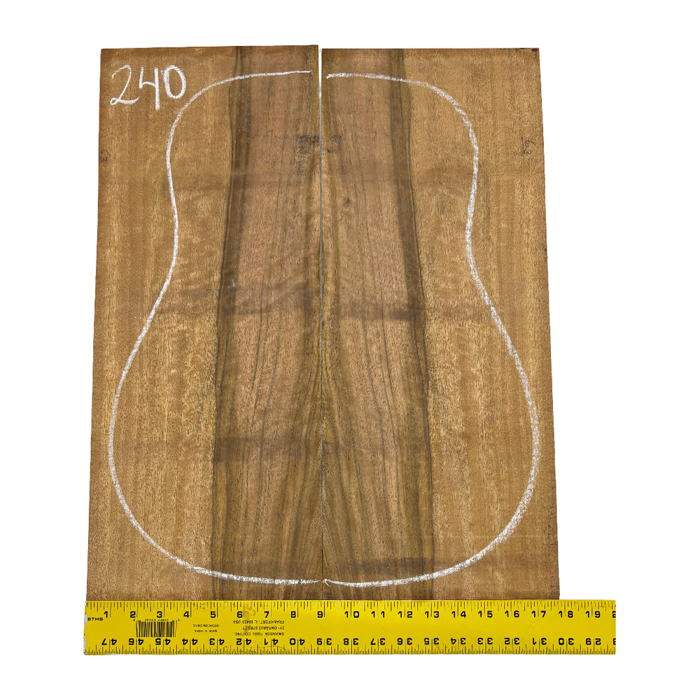 Flame Chocolate Mango Dreadnought Guitar Back Set #240