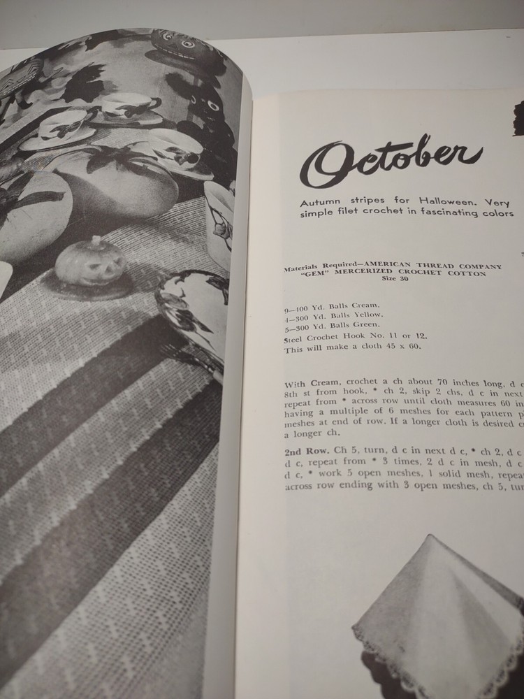 1975 Dover Crocheting Tablecloths, Placemats Pattern Book by Florence Weinstein