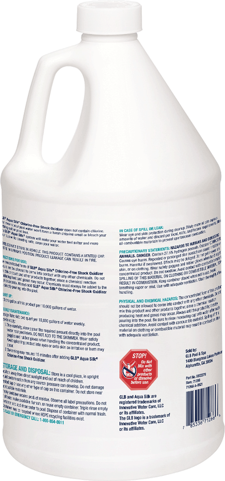 GLB Aqua Silk Shock Oxidizer 1 Gallon