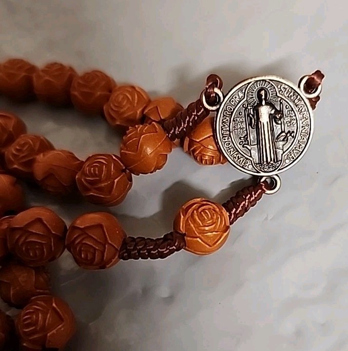 CHRISTIAN CATHOLIC SAINT BENEDICT HANDMAID ROSARY FreeShipping