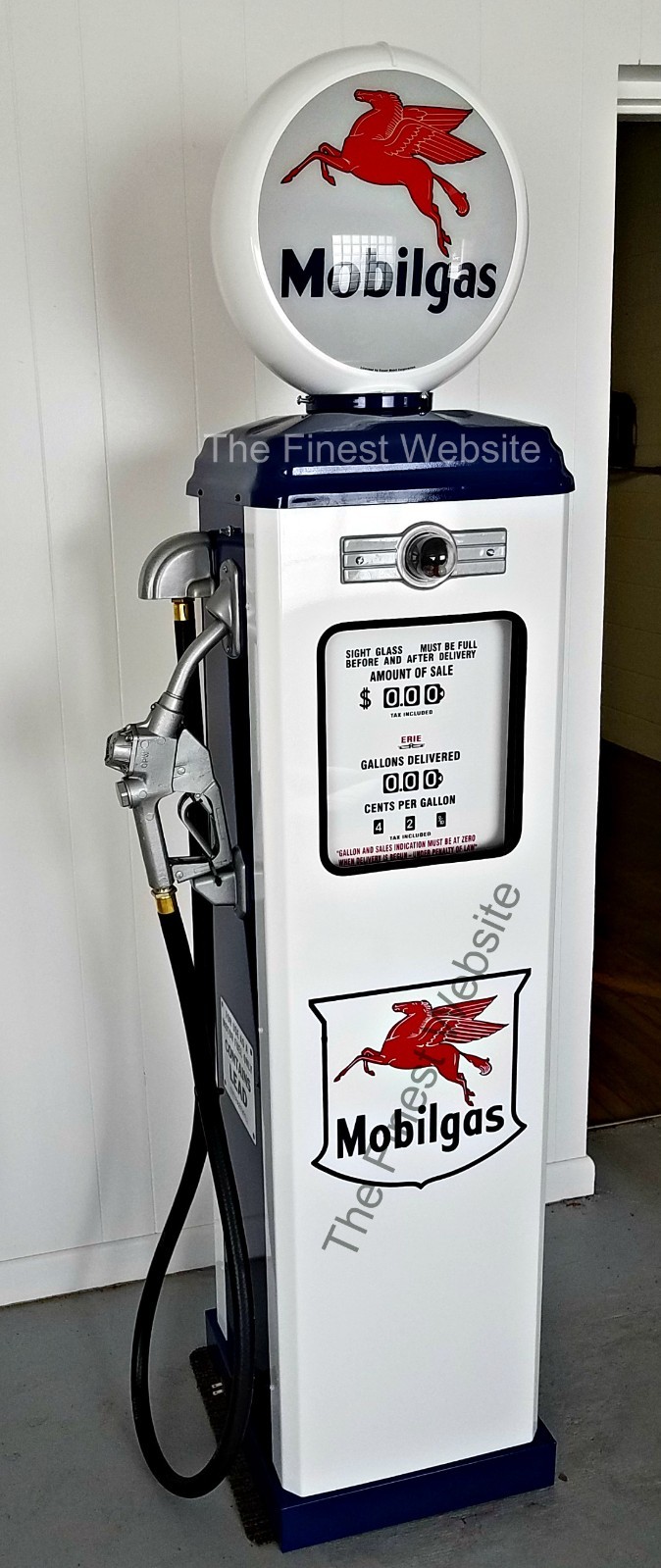 New Made in USA 6 Inch Steel Powder Coated DARK BLUE Gas Pump Globe Ring Holder