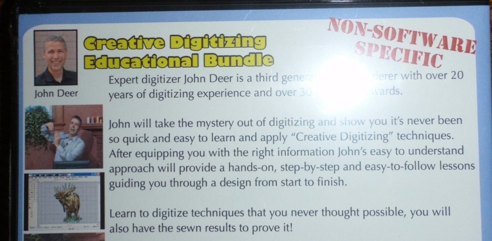 ADORABLE IDEAS JOHN DEER'S Creative Digitizing 5 STEP DVD SET EDUCATION SET