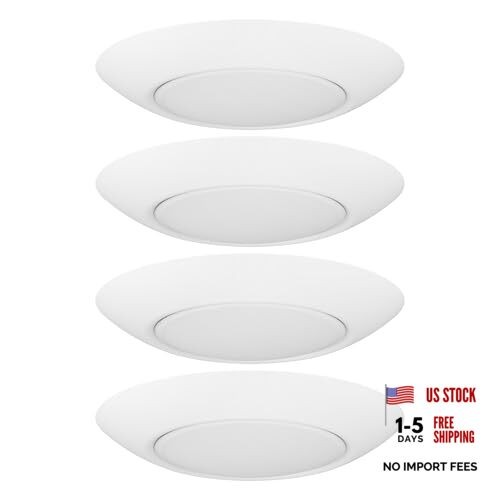 7.5-Inch LED Disk Lights - Dimmable Surface Mount - 5 Colors - White