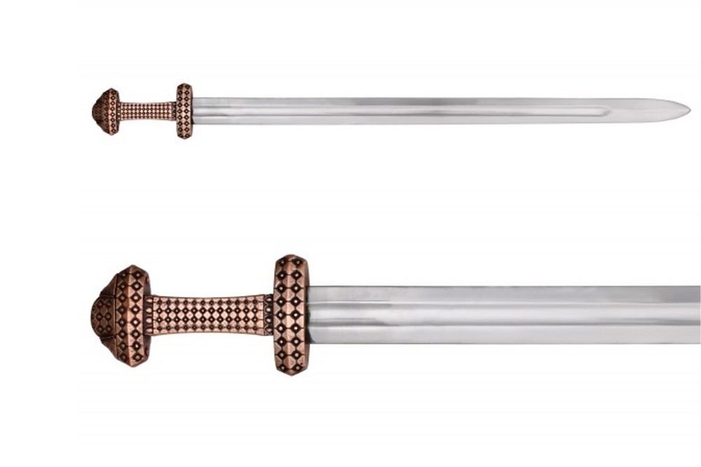 Viking sword with bronze grip