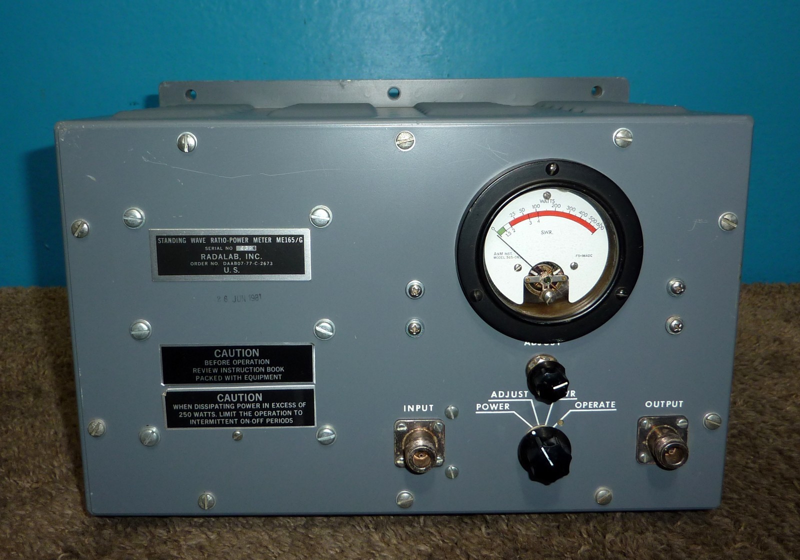 Radalab ME-165/G SWR Power Meter Dummy Load