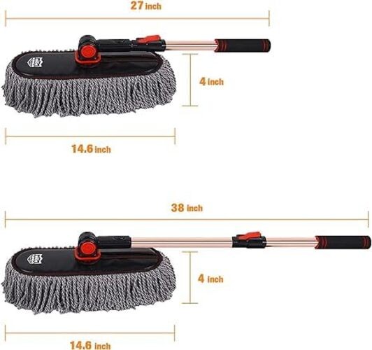 Car Duster Set,Car Duster Exterior Scratch Free with Extendable Greyduster