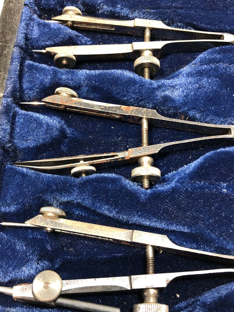 Vintage Friedmann Precision Drafting Engineering Compass Set Made in Germany