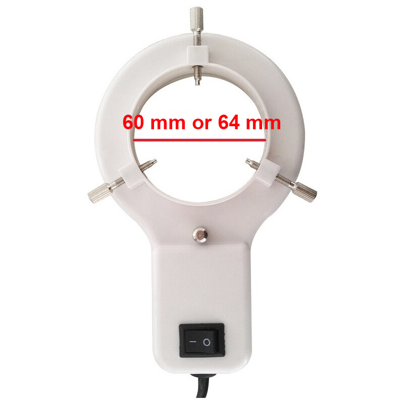 Stereo Microscope 8W Fluorescent Ring Lamp Light Illuminator 64mm Inner Diameter