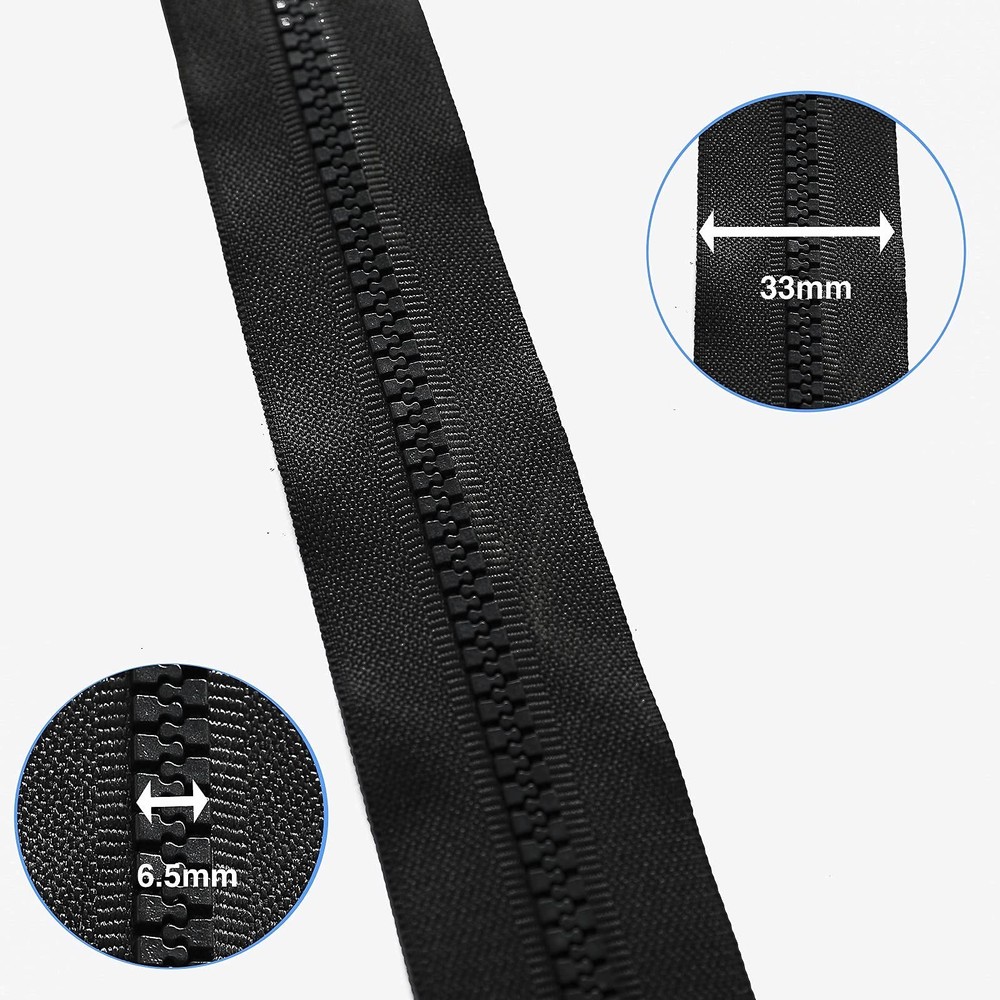 #5 41 Inch Separating Jacket Zippers 2 PCS Black Molded Plastic Bulk DIY