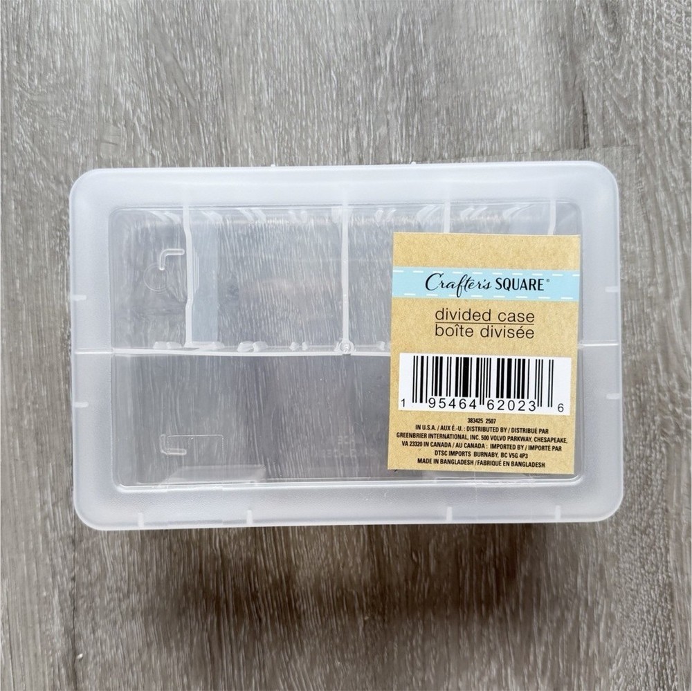 Crafter's Square Divided Case Clear Plastic Bead Storage Organizer