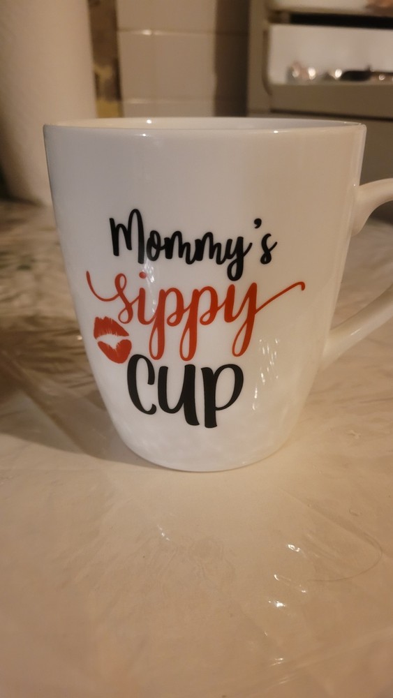 White Mug Mommy Slippy Cup
