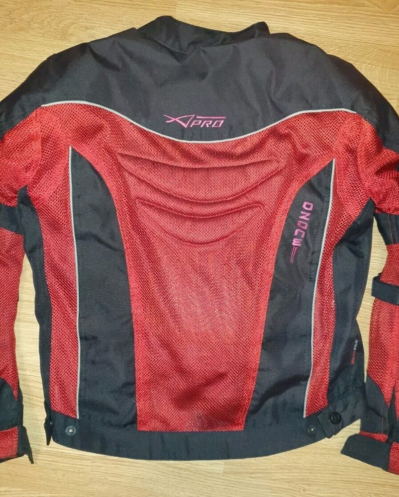 X-Pro Ozone Motorcycle Jacket Breathable Size M Medium Red/Black