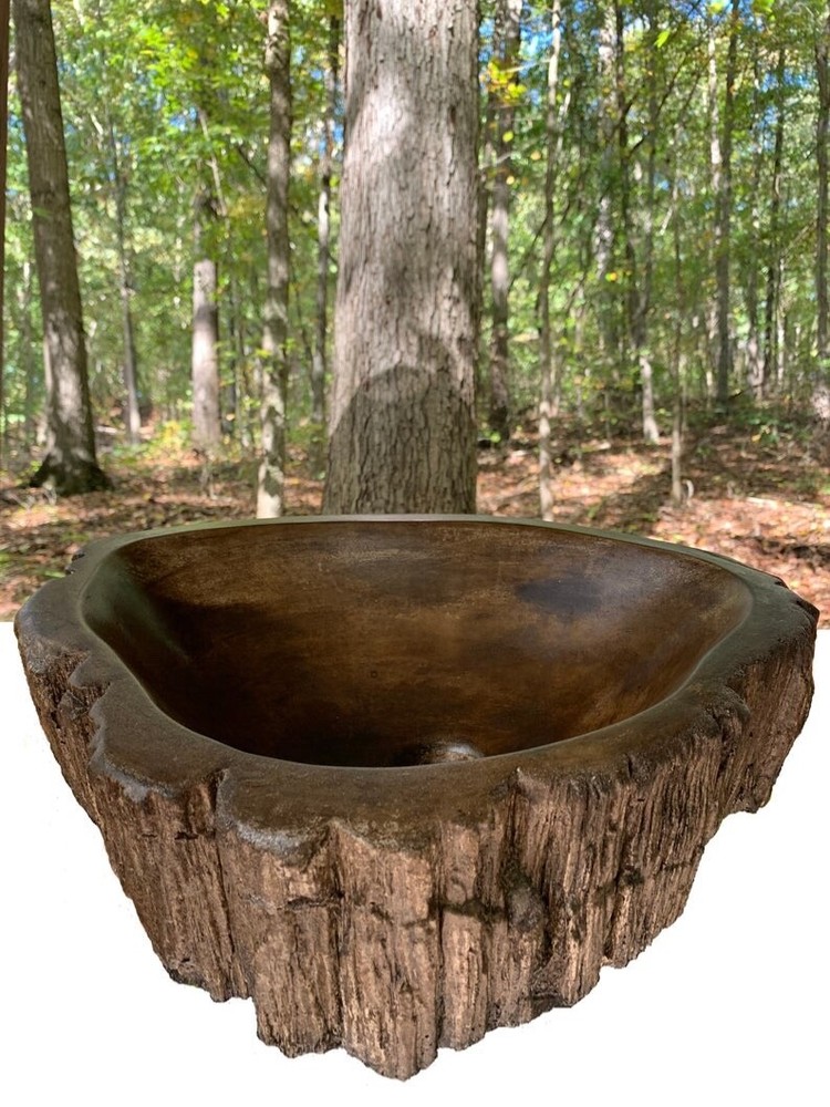 tree trunk bathroom vessel sink