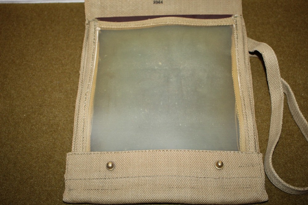 Original WW2 British Army 1944 dated Canvas Map Case w/Carrying Strap
