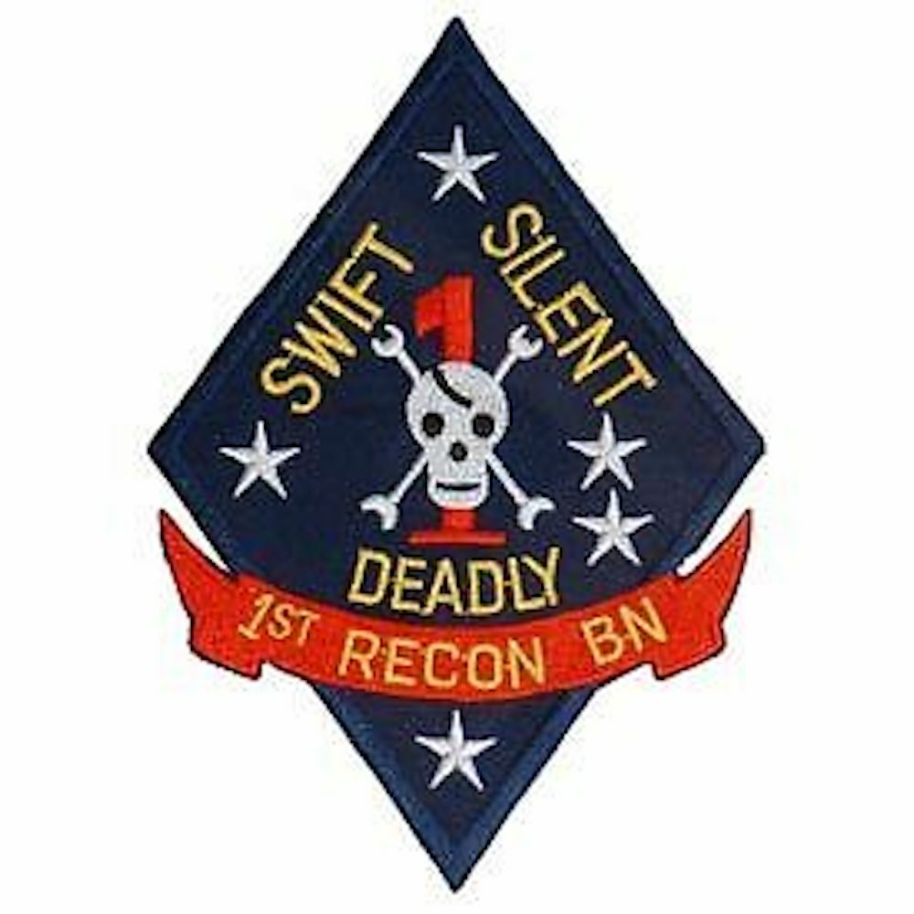 4" MARINE CORPS 1ST RECON SWIFT SILENT DEADLY SKULL  PATCH