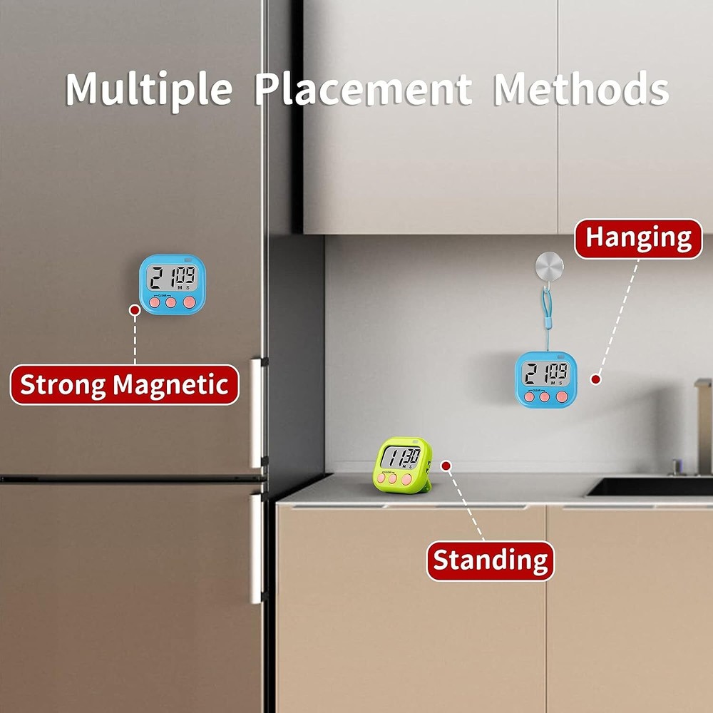 Digital Kitchen Cooking Timer Also Used Magnetic Countdown Timer for Exercise