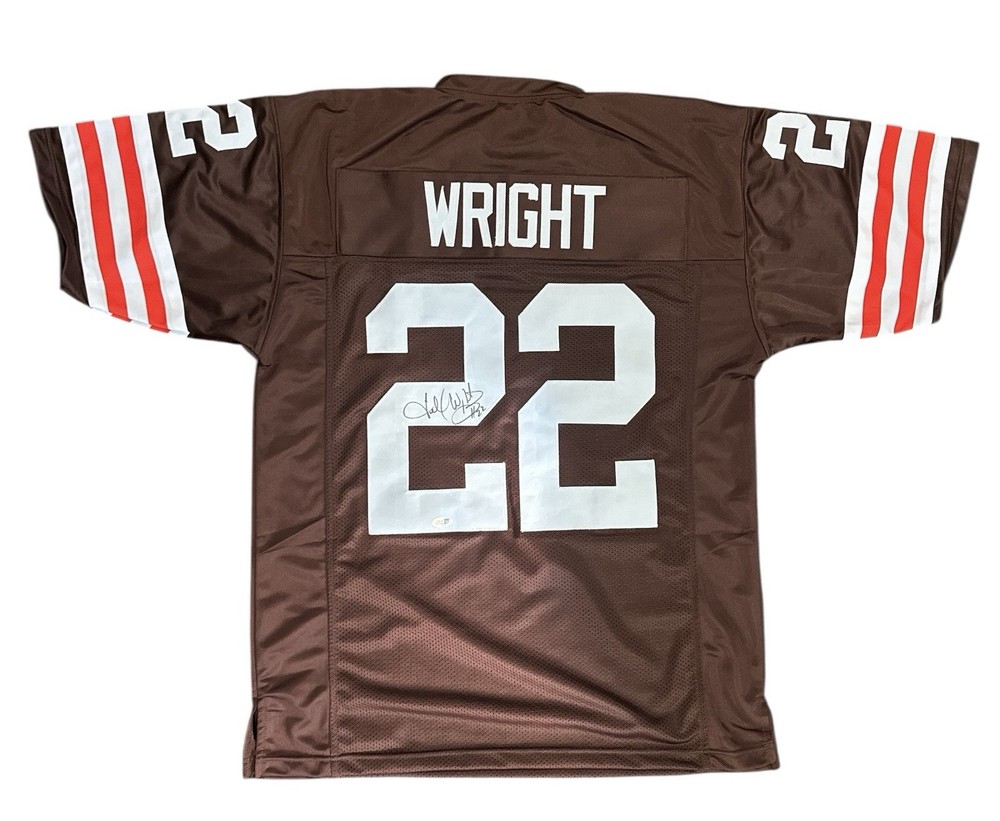 FELIX WRIGHT SIGNED AUTO CLEVELAND BROWNS CUSTOM JERSEY w/ JSA