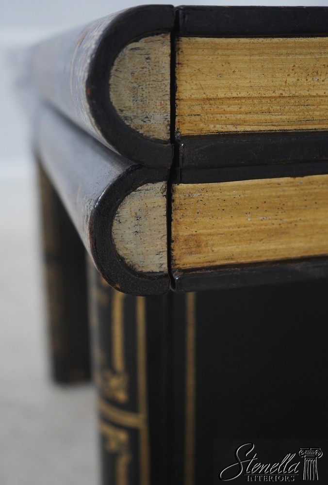 LF72134: MAITLAND SMITH Leather Wrapped 7 Drawer Console Sofa Table