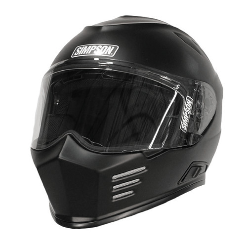 Simpson Ghost Bandit Motorcycle Helmet Matte Black Large Full Face Clear Shield
