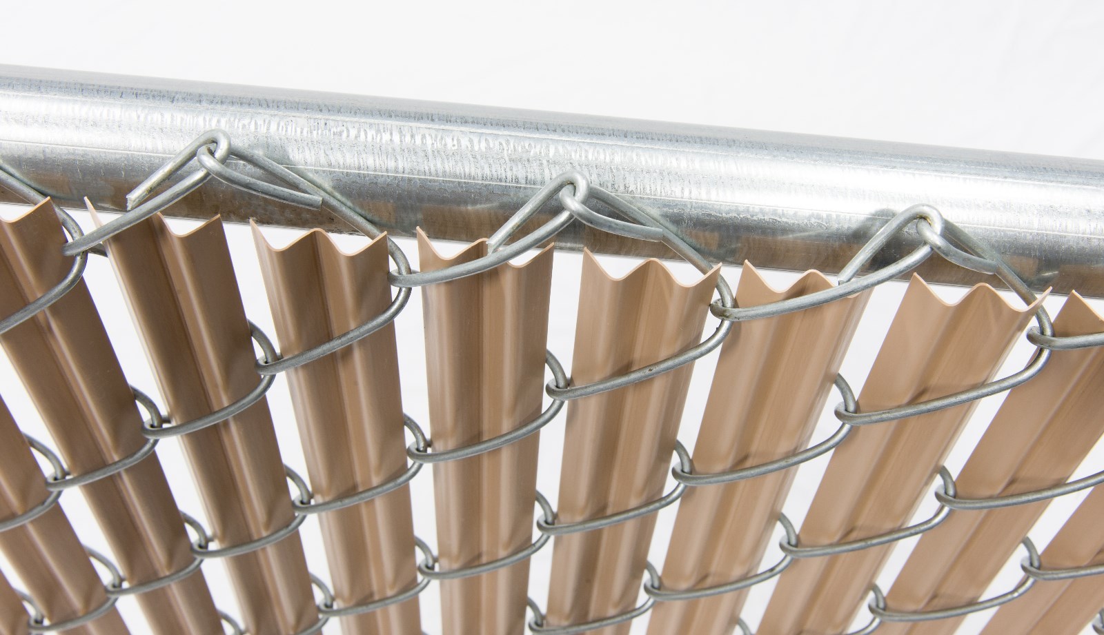 6 ft High Beige Wave Slat™ Single Wall Privacy Chain Link Fence Slats