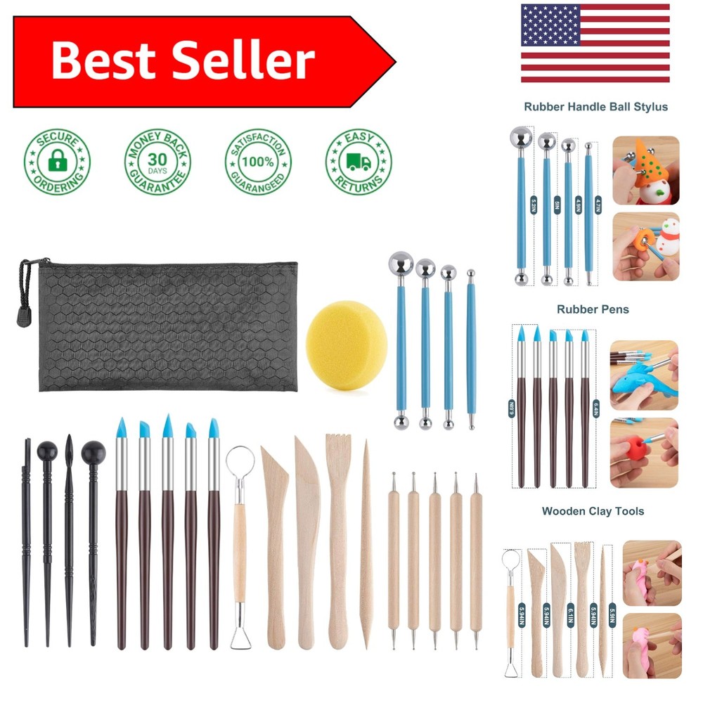 Master Modeling Art with 25 PCS Clay Sculpting Tools for Creatives - Multicolor