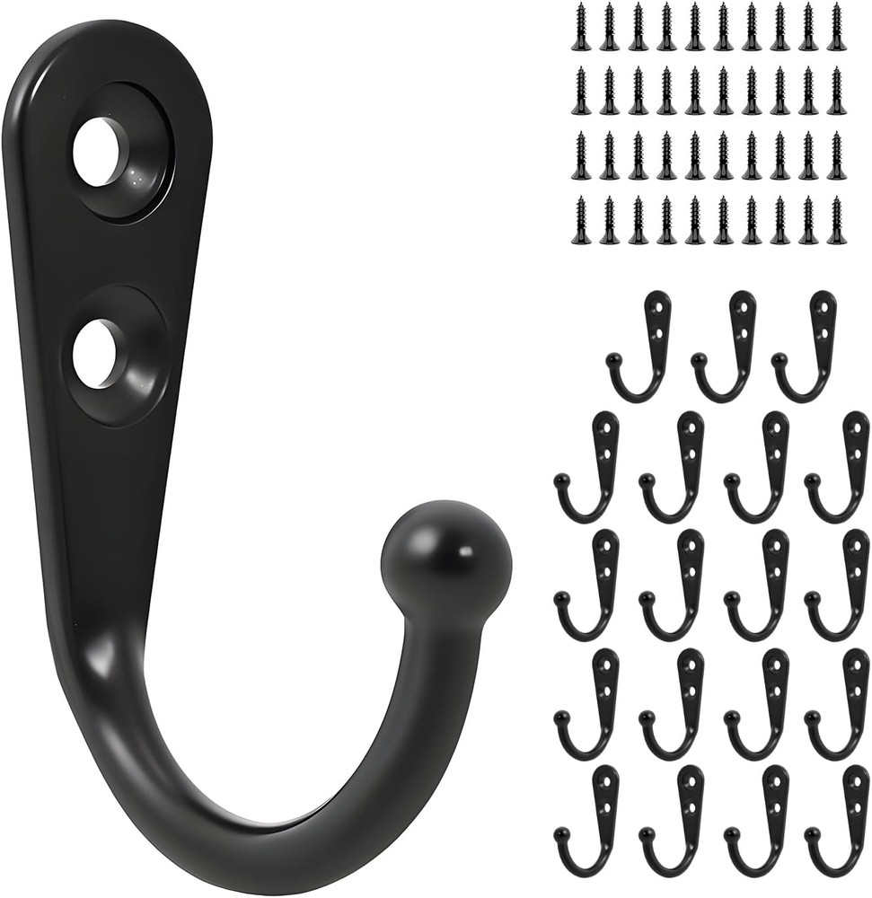 20 Pcs Small Key Hooks for Hanging, Key Holder, Wall Mount Hook with Stainless S