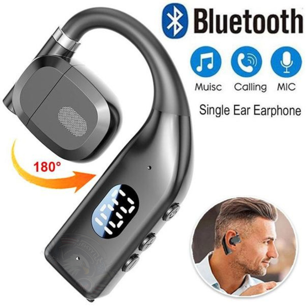 Trucker Wireless Headset Bluetooth 5.3 Earpiece Dual Mic Earbud Noise Cancelling