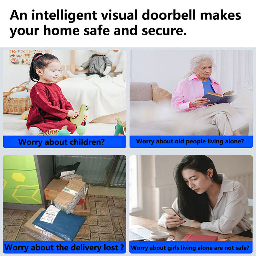 Smart Video Doorbell with HD Video APP Security Intercom Night Vision Chime