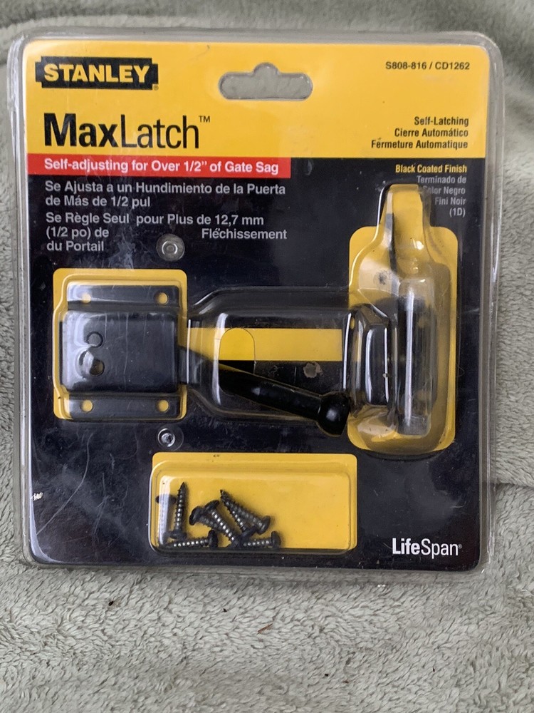 Stanley Gate Kit #S808- 816 Black Max Latch CD1262 Self Adjusting