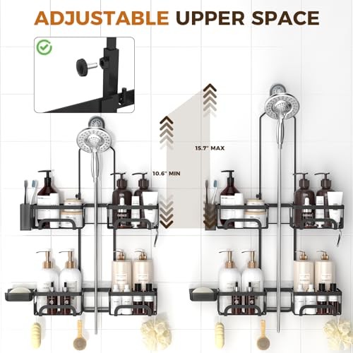Shower Caddy Hanging for Handheld Showerheads Adjustable Split Shower Caddy,