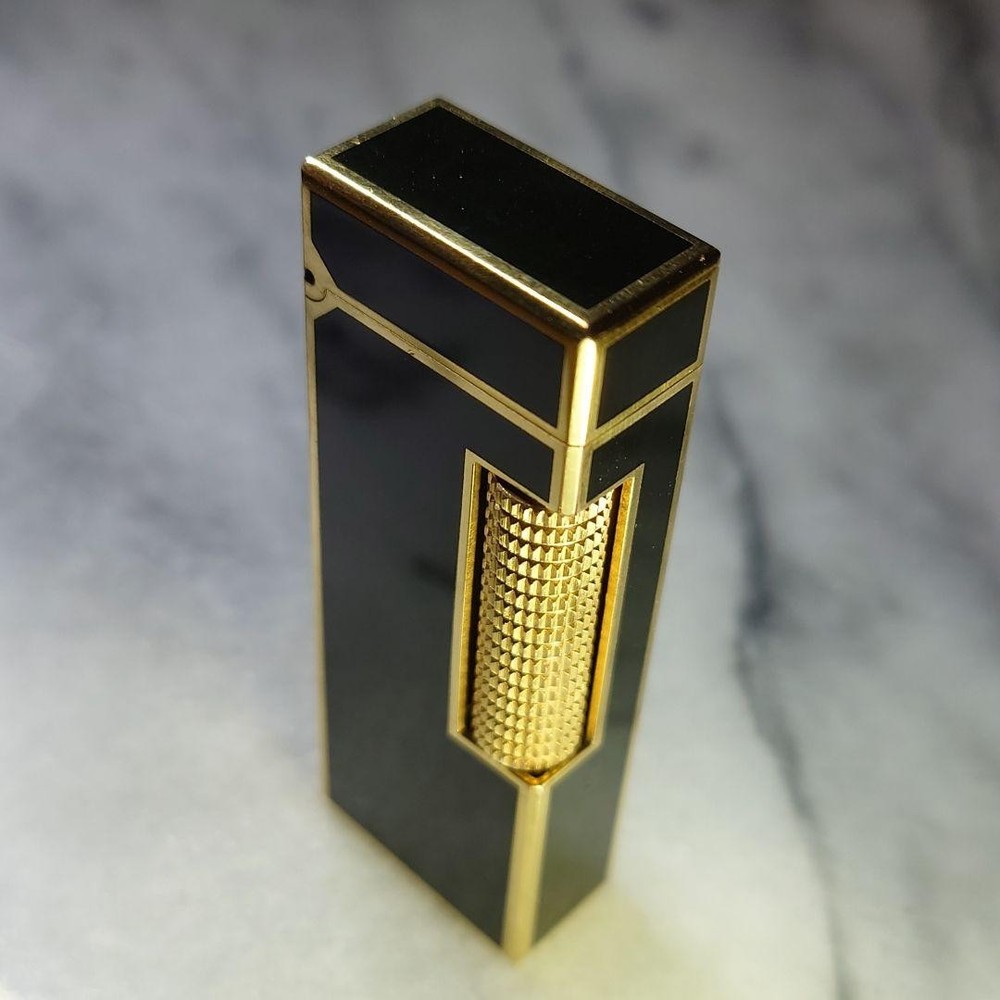 Vintage Dunhill Rolla gas lighter Black lacquer Working Condition