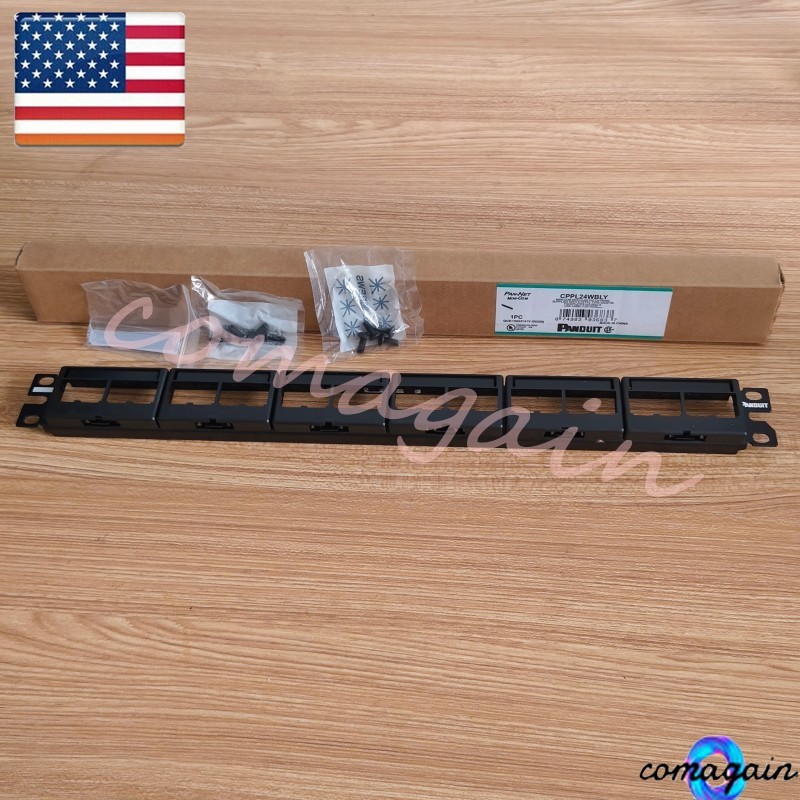 Mini Com Modular Patch Panel For Panduit CPP24WBLY w/ Faceplates Fits Cat 6, 5E