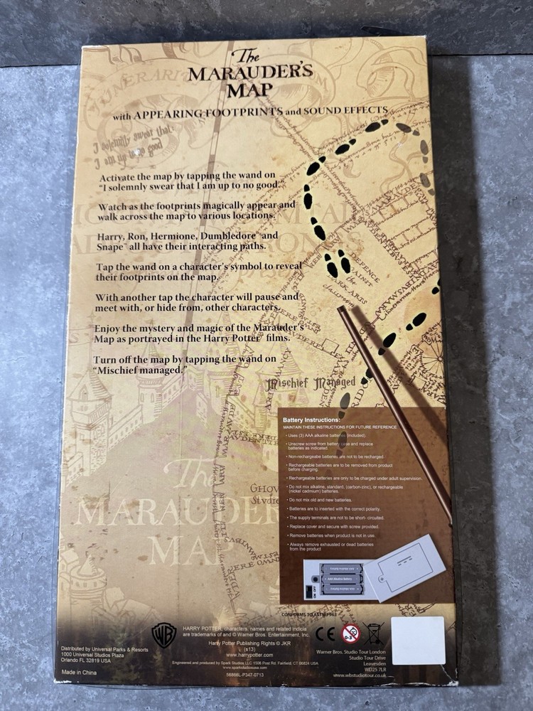 Harry Potter Marauders Map & Wand Interactive Footprints Light Sounds