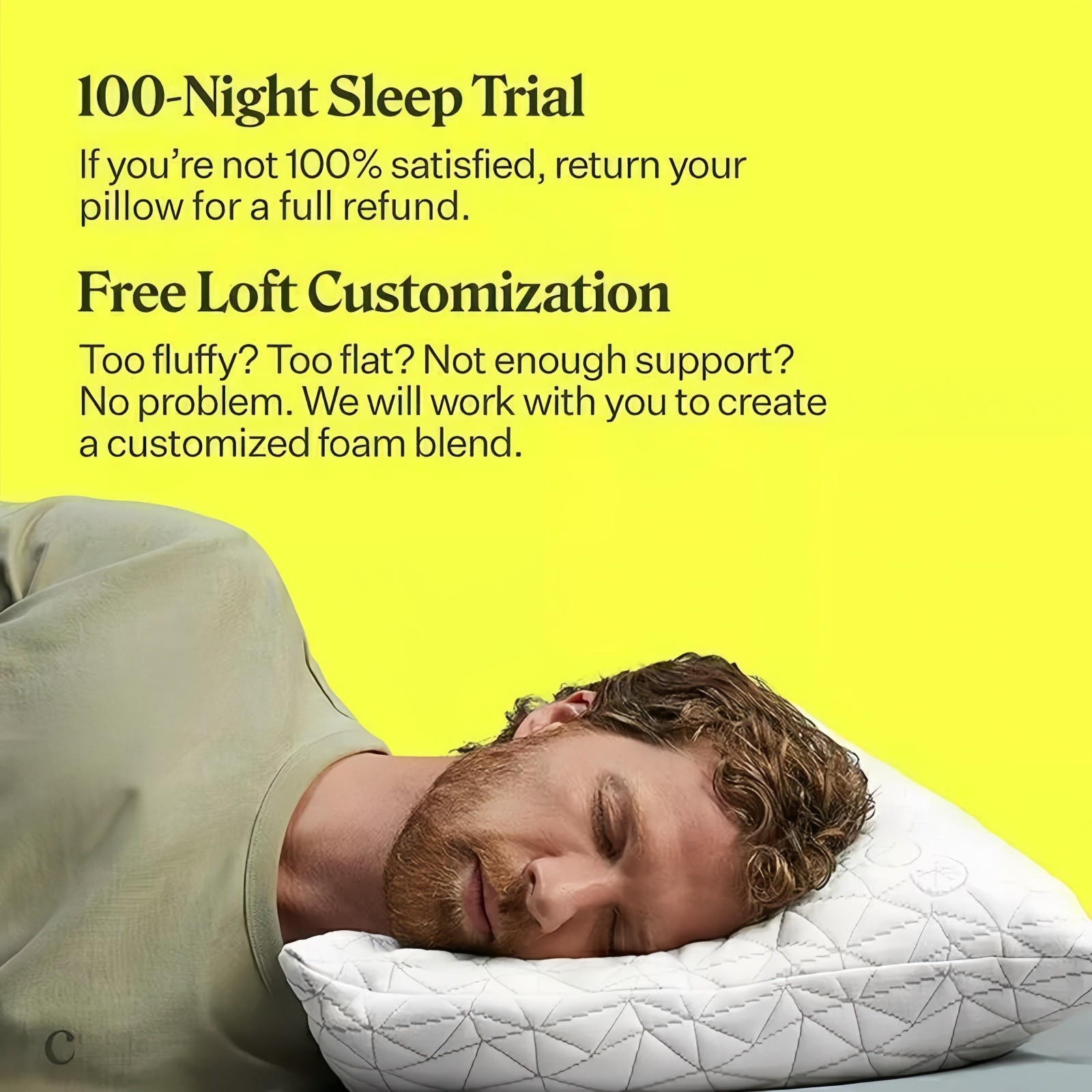 Coop Home Goods Memory Foam Pillow Adjustable Loft Pillow For Bed Sleeping Queen