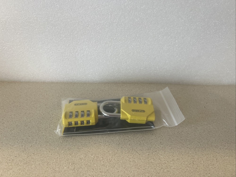 SATARGO 4 Digit Combination Lock 2 Pack Yellow New