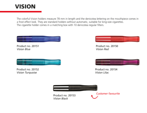 Denicotea Vision Black/Silver Cigarette Holder with 10 Free Filters 20153