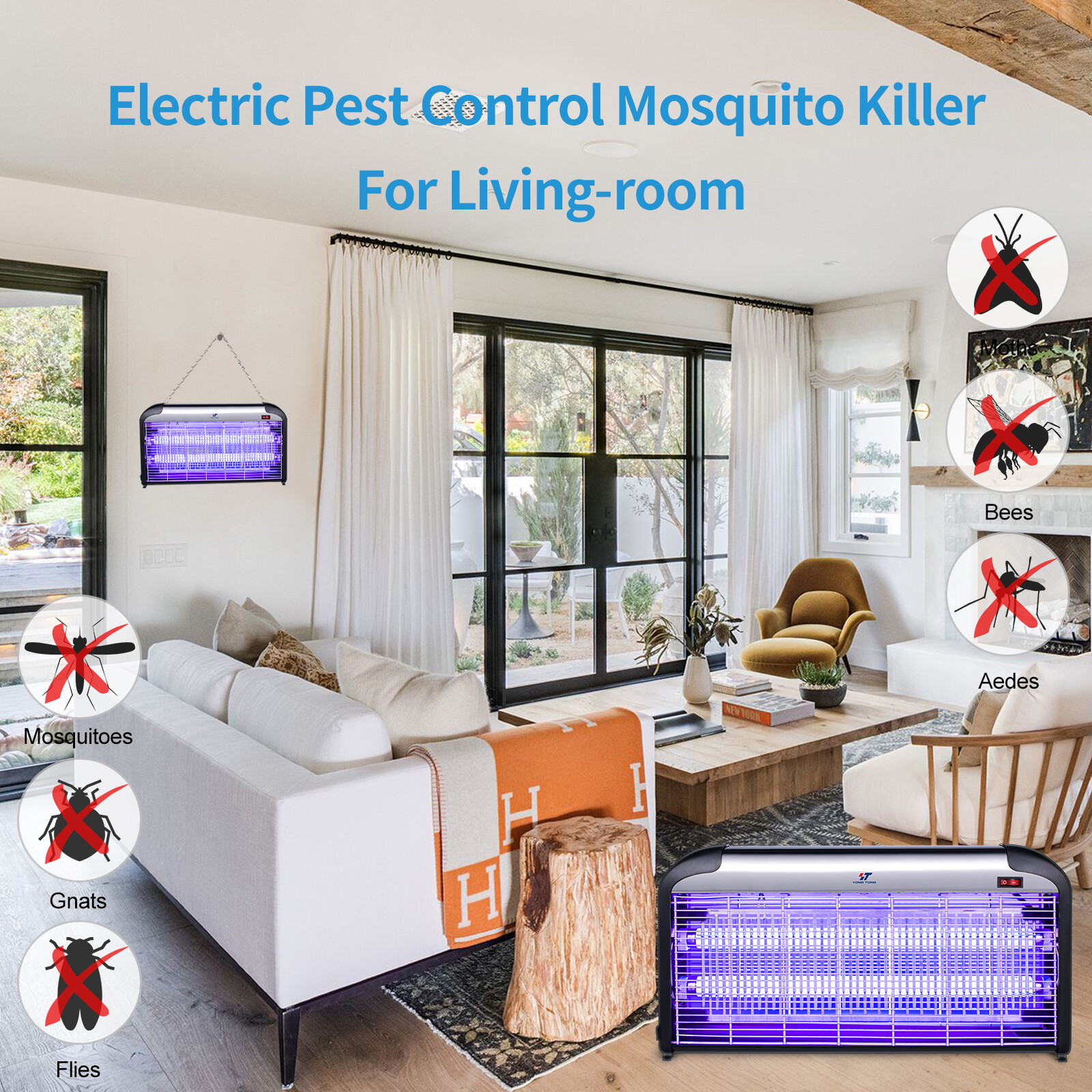 2 Pack 20/30/40W UTube Electronic Mosquito Killers Fly Pest Control Bug Zapper